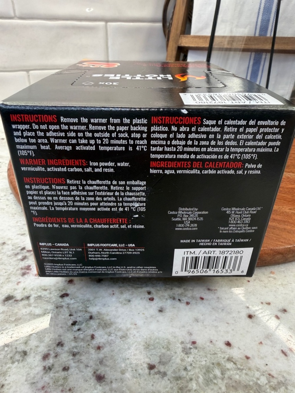 Little Hotties Adhesive Toe Warmers - Black & Red Packaging Box of 30- New - Picture 5 of 5